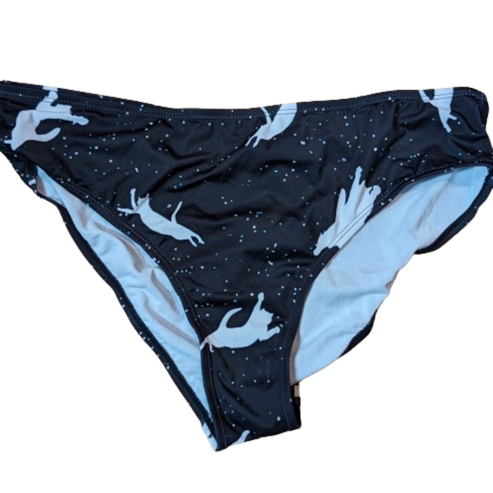 Bikini Button Women Size L Cat Print